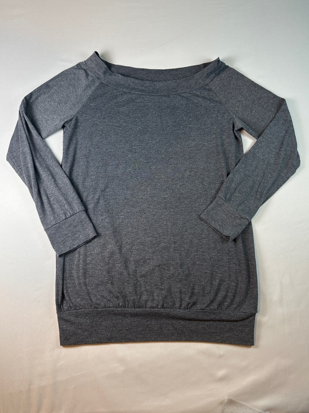 Halife Grey Knit Long Sleeve Shirt Top coverup Off Shoulder